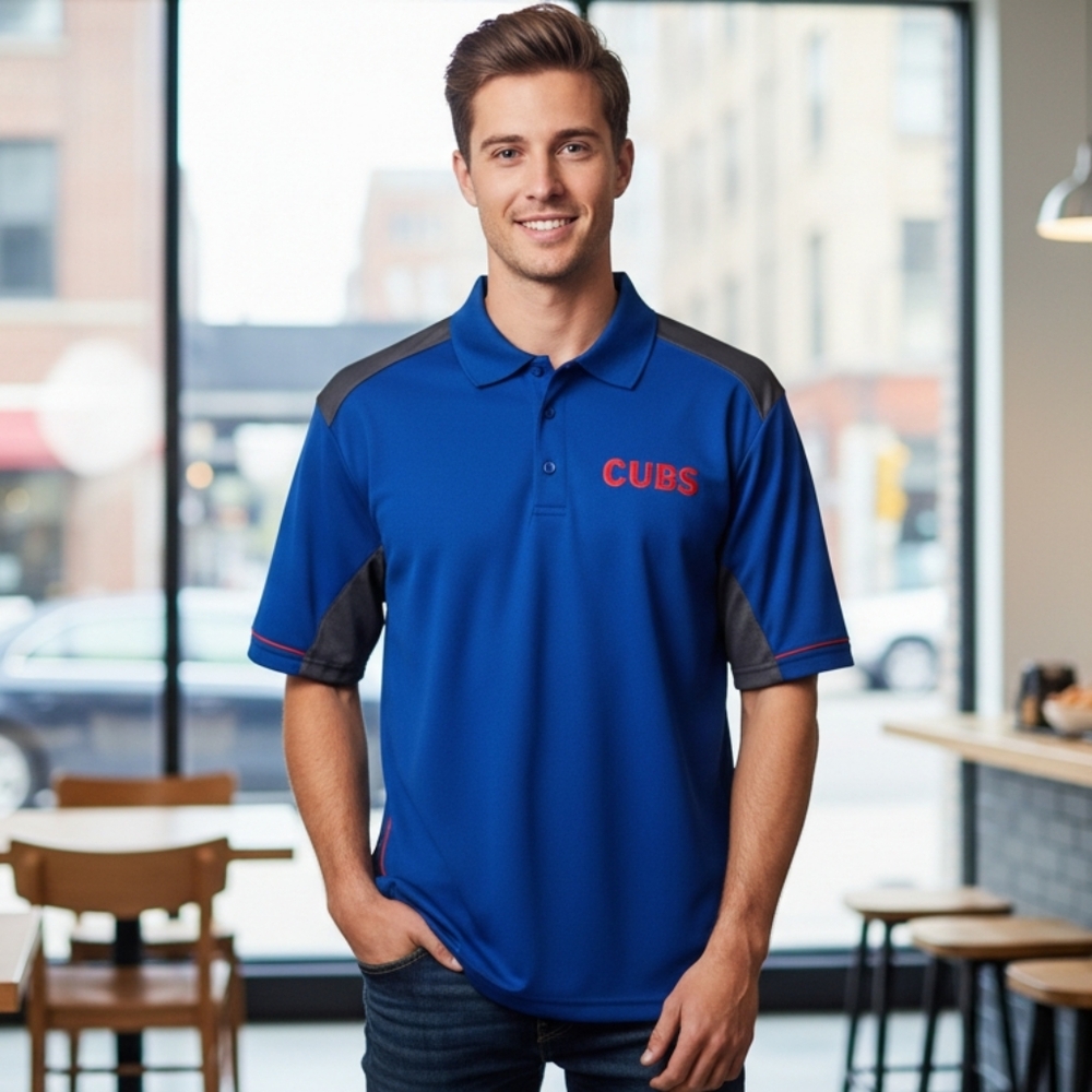 Men's Polo Shirt - MLB Chicago Cubs Logo - Size Large